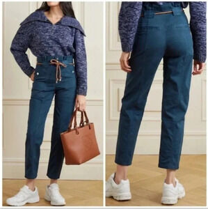 Veronica Beard Blue Pants Karter Straight Leg High Rise Pants Size 25